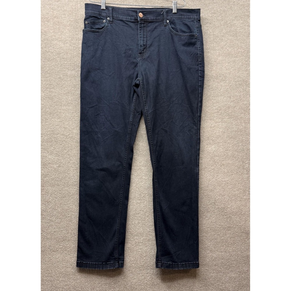 Mugsy Jeans Mens 38x32 Blue Darkest Blues Regular Straight Stretch Denim